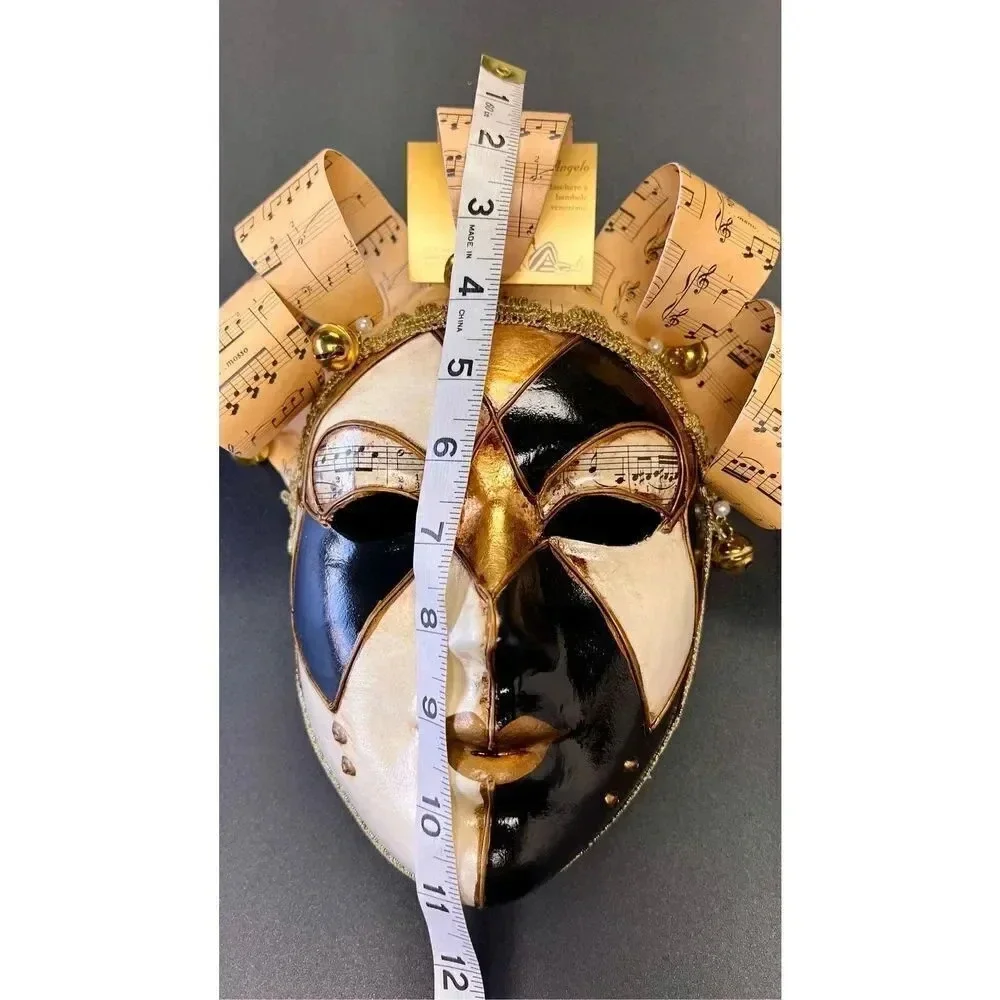 Venetian‎ Jester Mask Wall Art Decor Harlequin Crown Music Note Handmade